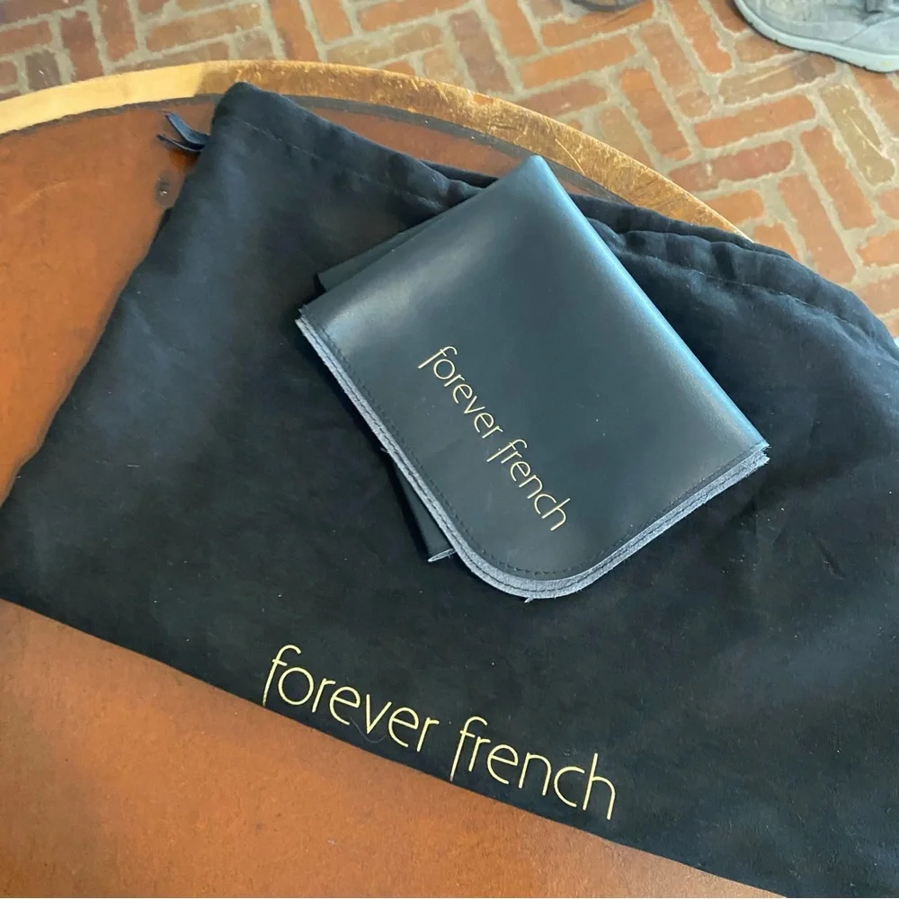 Forever French Black Vegan Leather Backpack‎ Diaper Bag
